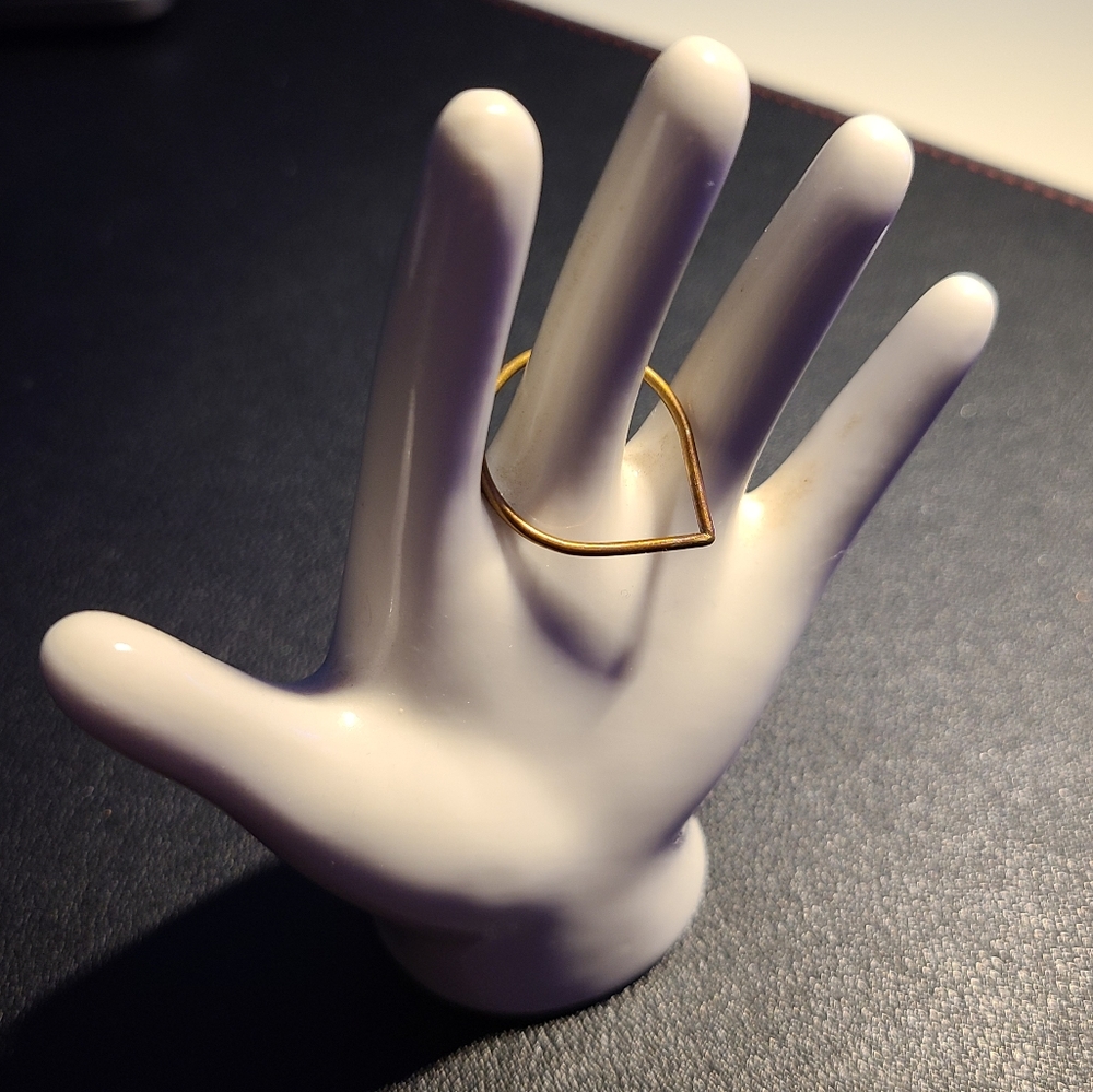 Delicate bronze asymmetrical ring